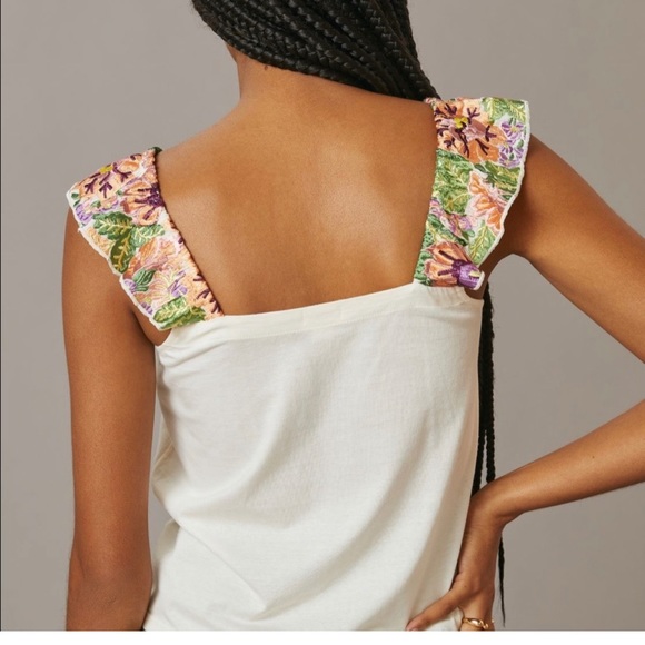 NWT Anthropologie Tiny Marin Floral Embroidered Tank - Picture 4 of 4